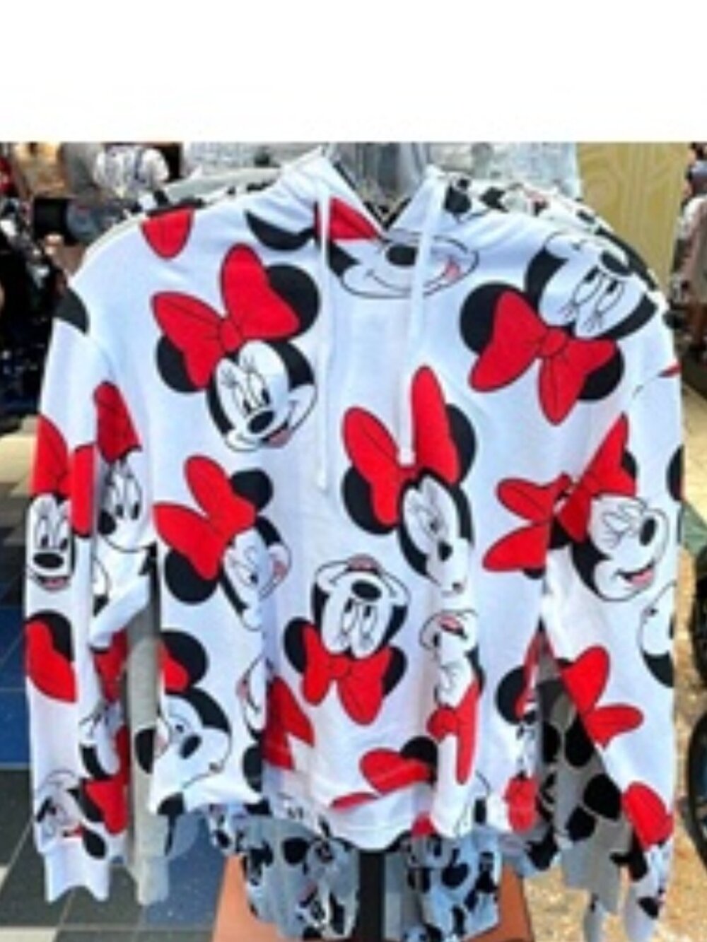 Nwt Dísney Park Minnie Mouse Cropped Over Print Hoodie Sweater Minnie Mouse XL